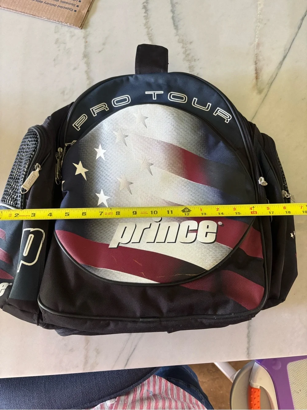 Vintage Prince Pro Tour Backpack American Flag Travel Tennis Bag Large